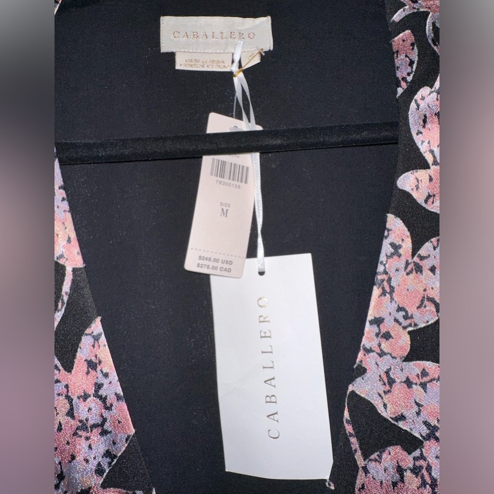 Anthropologie Caballero Floral Wrap Dress in Black Motif NEW - Picture 9 of 10